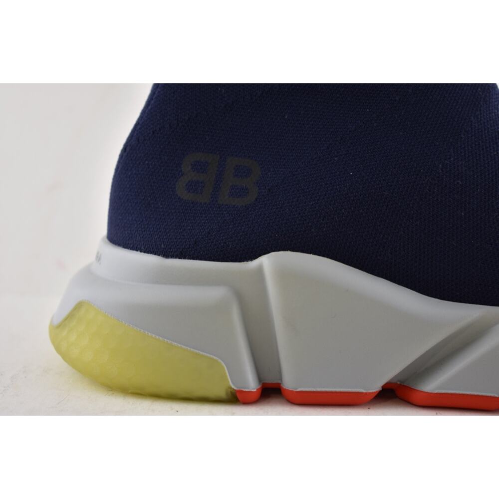 Balenciaga Mens Speed Sock Marine Navy Blue Grey BB Logo High Top Sneaker 44 11 - Picture 5 of 12